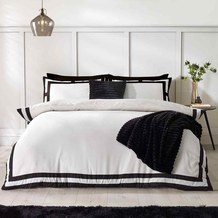 So Soft Mono Panel Cream Duvet Cover Set
