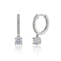 Sofia Drop Huggies In Platinum