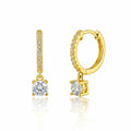 Sofia Drop Huggies In Yellow Gold