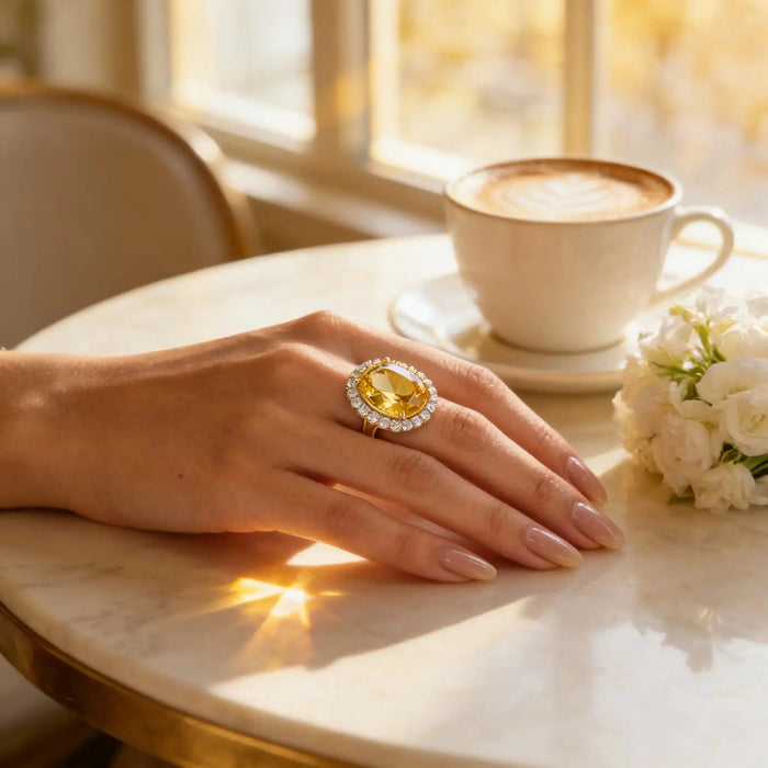 Soleil Oval Cocktail Ring