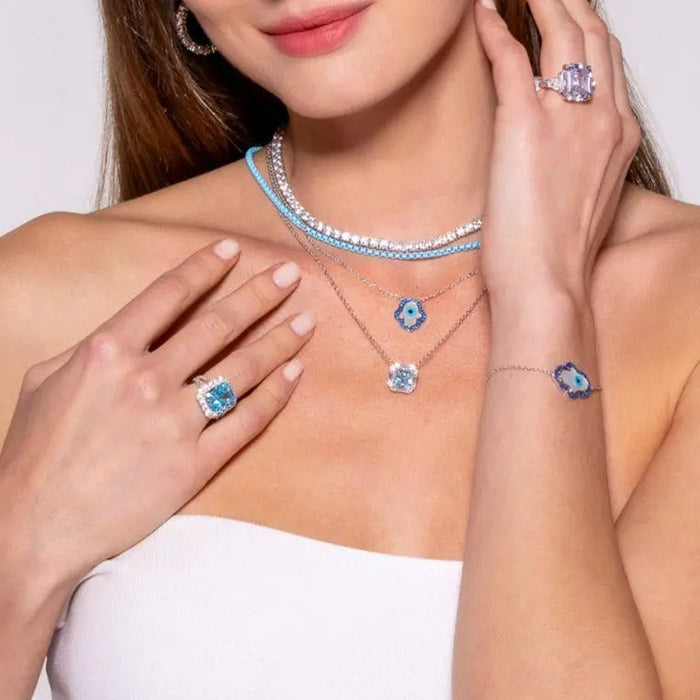 Solesta Necklace in Aquamarine
