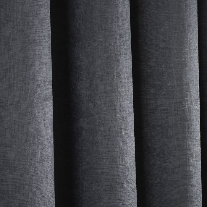 Strata Charcoal Eyelet Curtains