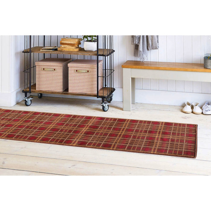 Ultimate Home Living Tartan Check Brown Rug