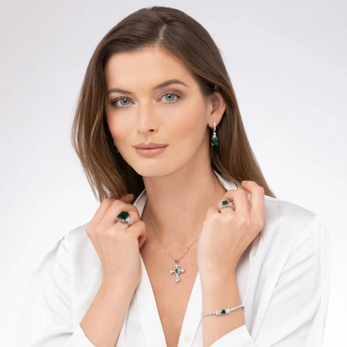 Tatyana Multi Gem Earrings Argyle Pink