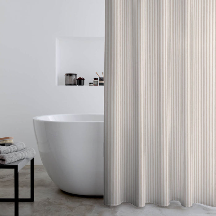 Timeless Stripe 180x180cm Shower Curtain Natural