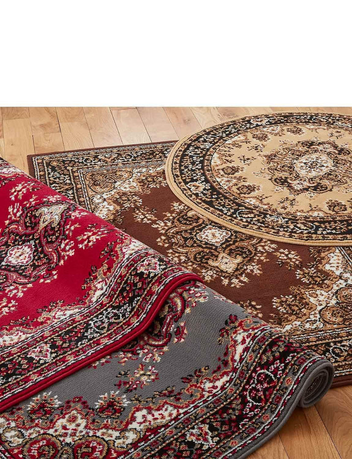 120cm Diameter Circular Rug / Brown/Beige