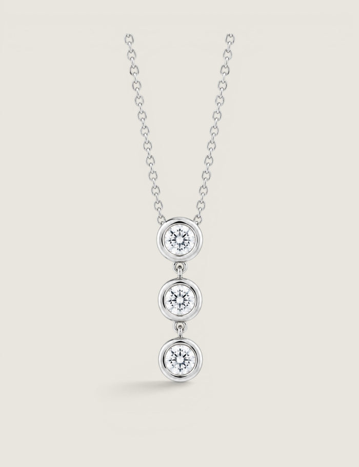 THREE STONE TUBE PENDANT - PF783/3/CZ - Fantasia by DeSerio