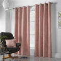 Velvet Chenille Blush Eyelet Curtains