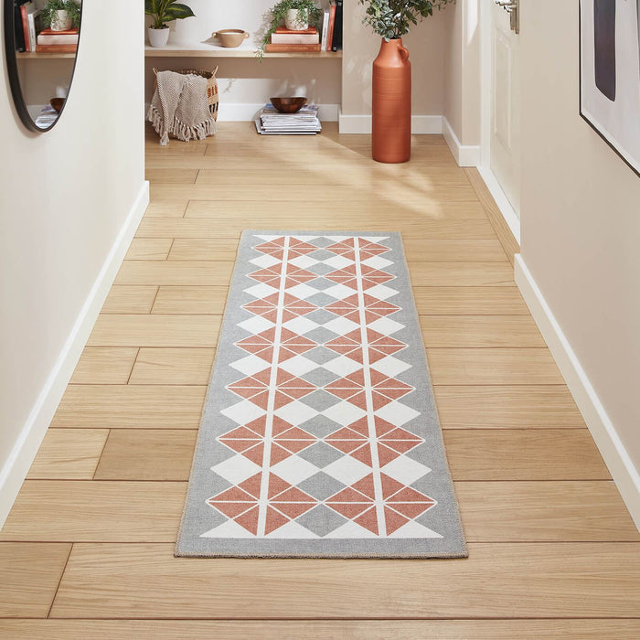 Victoria H1184 Grey/Orange Washable Rug