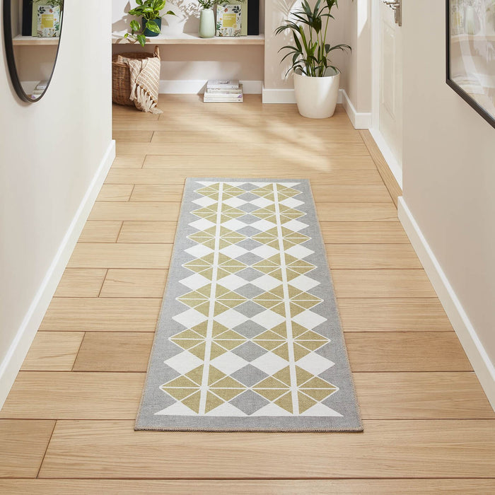 Victoria H1184 Grey/Yellow Washable Rug