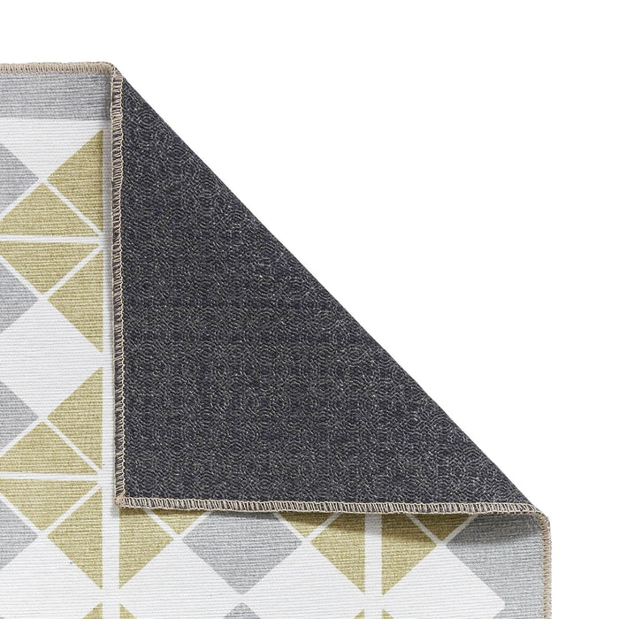 Victoria H1184 Grey/Yellow Washable Rug