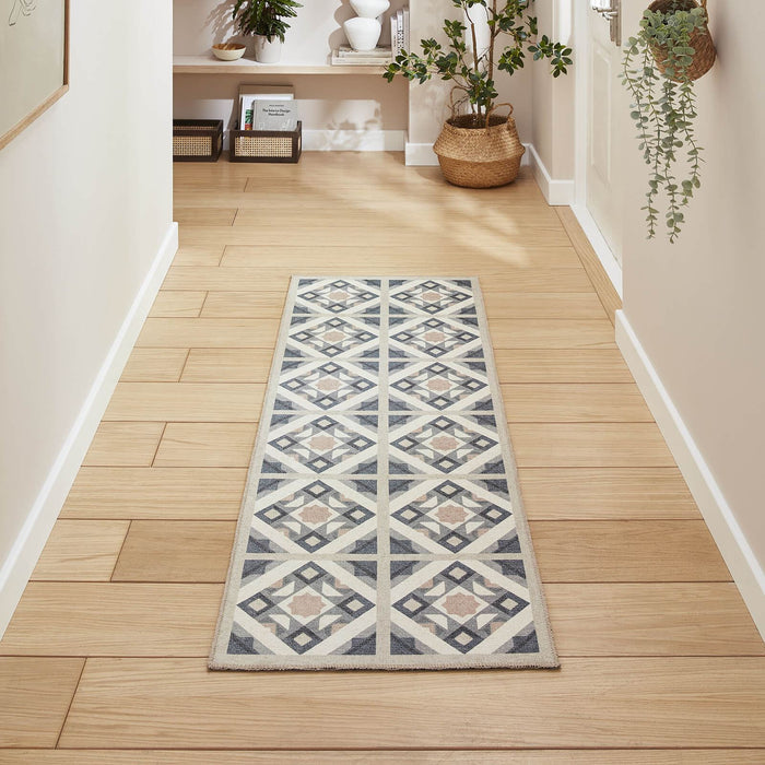 Victoria H1187 Grey/Orange Washable Rug