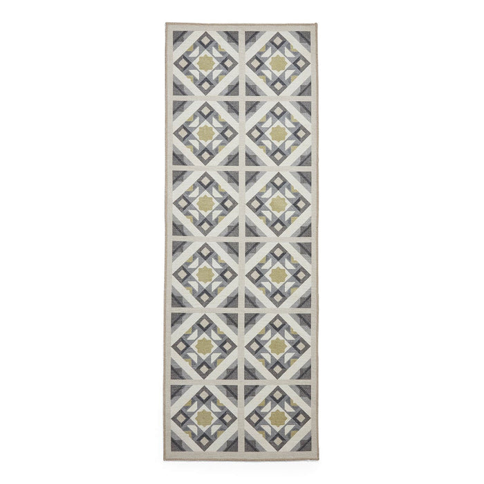 Victoria H1187 Grey/Yellow Washable Rug