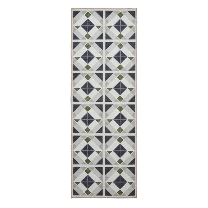 Victoria H1190 Grey/Green Washable Rug