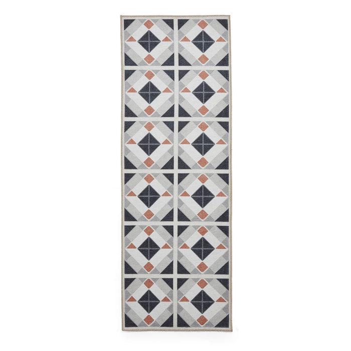 Victoria H1190 Grey/Orange Washable Rug