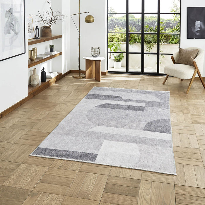 Whisper H1068 Green/Grey Modern Washable Rug