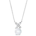 X and O Pearl Necklace in Platinum